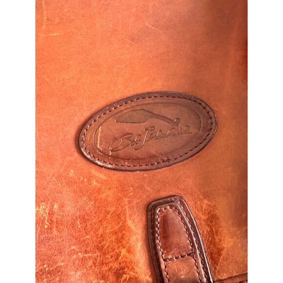 Vintage Bob Timberlake Leather Messenger Briefcase Satchel Brown Laptop Bag - Picture 5 of 9